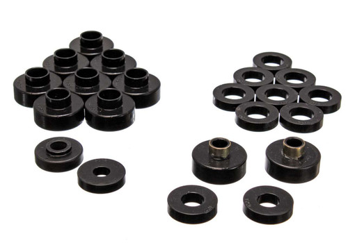 Energy Suspension 2.4103G Body Mount Bushing, Hyper-Flex, Polyurethane, Black, Jeep CJ 1976-79, Kit