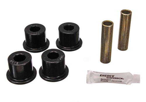 Energy Suspension 3.2126G Spring Shackle Bushing, Hyper-Flex, Rear, Polyurethane / Steel, Black / Cadmium, GM Fullsize SUV / Truck 1973-2001, Kit