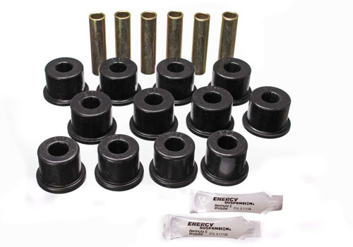 Energy Suspension 3.2128G Leaf Spring Bushing Kit, Hyper-Flex, Rear, Polyurethane / Steel, Black / Cadmium, GM Fullsize SUV / Truck 1988-2001, Kit