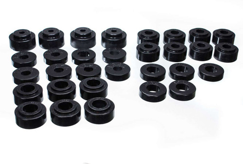 Energy Suspension 3.4115G Body Mount Bushing, Hyper-Flex, Polyurethane, Black, GM A-Body 1968-72, Kit