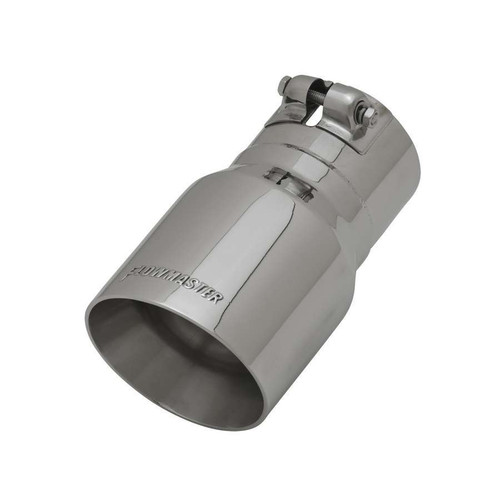 Flowmaster 15377 Exhaust Tip, Clamp-On, 3 in Inlet Pipe Diameter, 4 in Round Outlet, 7 in Long, Double Wall, Beveled Edge, Angled Cut, Stainless, Polished, Each