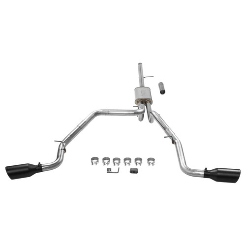Flowmaster 717893 Exhaust System, FlowFX, Cat-Back, 2-1/2 in Tailpipe, 4-1/2 in Black Ceramic Tips, Stainless, Natural, 5.3 L, Crew Cab, GM Fullsize Truck 2019, Kit