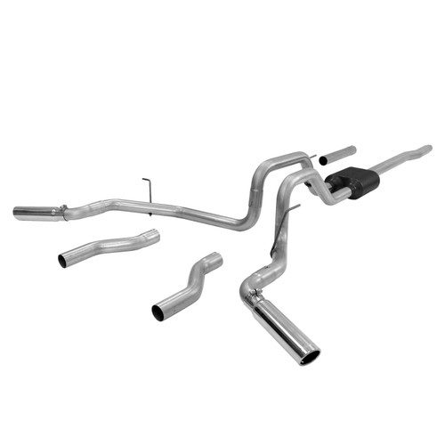 Flowmaster 817417 Exhaust System, American Thunder, Cat-Back, 2-1/2 in Tailpipe, 3 in Tips, Stainless, Natural, Ford Fullsize Truck 2004-08, Kit