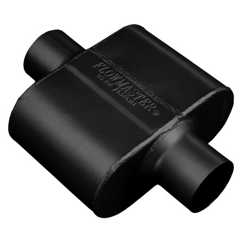 Flowmaster 9430109 Muffler, 10 Series Delta Force, 3 in Center Inlet, 3 in Center Outlet, 6-1/2 x 9-3/4 x 4 in Oval Body, 12-1/2 in Long, Steel, Black Paint, Universal, Each