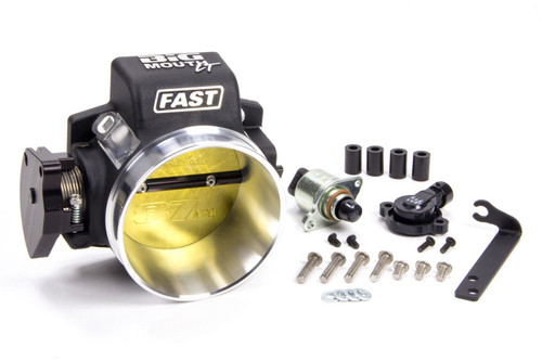 Fast Electronics 54089 Throttle Body, Big Mouth LT, Stock Flange, 87 mm Single Blade, IAC / TPS Sensors Included, Aluminum, Black Powder Coat, Mopar 426 Hemi, Each