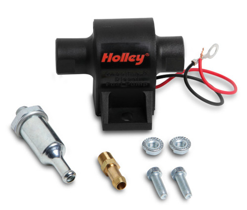 Holley 12-426 Fuel Pump, Mighty Mite, Electric, 25 gph at 4 psi, 1/8 in NPT Female Inlet / Outlet, Black, Diesel / Gas, Each