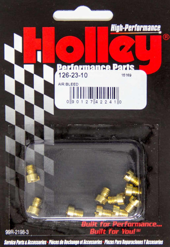 Holley 126-75-10 Carburetor Air Bleed, 0.075 in ID, Number 75, Brass, Holley Carburetors, Set of 10