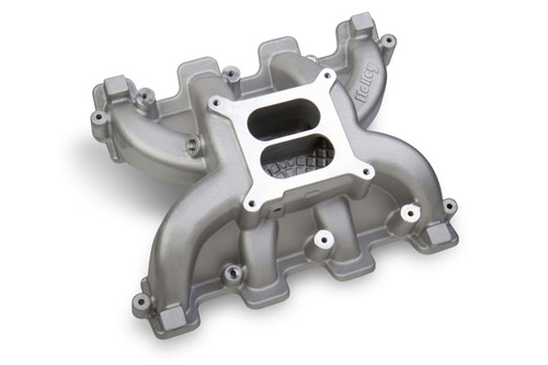 Holley 300-130 Intake Manifold, Dual Square Bore, Dual Plane, Aluminum, Natural, LS1 / LS2 / LS6, GM LS-Series, Each