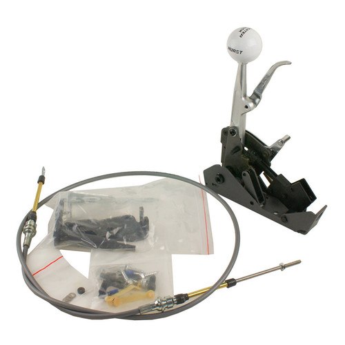 Hurst 3160001 Shifter, Quarter Stick, Automatic, Floor Mount, Forward / Reverse Pattern, 5 ft Cable, Hardware Included, Powerglide / TH250 / TH350 / TH375 / TH400, Kit