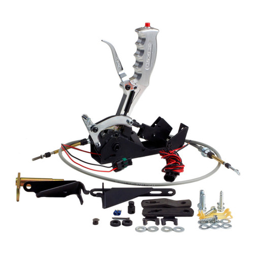 Hurst 3162020 Shifter, Quarter Stick II Pistol Grip, Automatic, Floor Mount, Forward / Reverse Pattern, 5 ft Cable, Hardware Included, Powerglide / TH250 / TH350 / TH375 / TH400, Kit