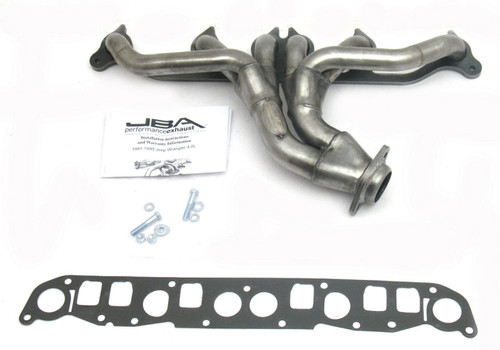 Jba Performance Exhaust 1526S Headers, Cat4ward, 1-1/2 in Primary, 2-1/2 in Collector, Stainless, Natural, Jeep Inline-6, Jeep Cherokee / Wrangler TJ 1991-99, Each
