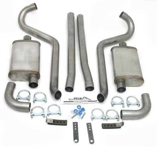Jba Performance Exhaust 40-2650 Exhaust System, Mid-Back, 2-1/2 in Tailpipe, Stainless, Natural, Ford Mustang 1965-70, Kit