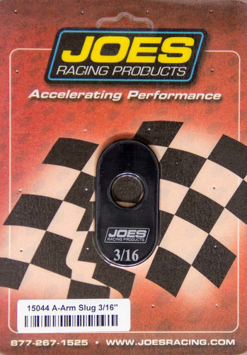 Joes Racing Products 15044 Control Arm Caster Slug, 1/2 in ID Hole, 3/16 Offset, Aluminum, Black Anodized, Joes Slotted Upper Control Arms, Each