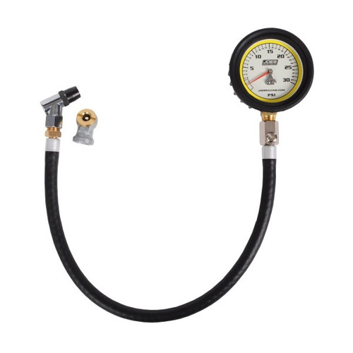 Joes Racing Products 32316 Tire Pressure Gauge, Pro Tire, Glow in the Dark, 0-30 psi, Analog, 2-1/2 in Diameter, White Face, 1 lb Increments, Each