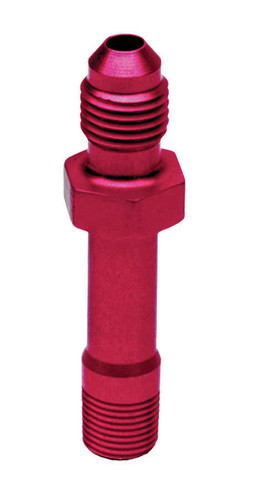 Joes Racing Products 42799 Fitting, Adapter, Straight, 3 AN Male to 1/8 in NPT Male, 2.250 in long, Aluminum, Red Anodized, Oil Pressure Fittings, Each