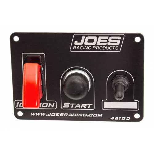 Joes Racing Products 46100 Switch Panel, Dash Mount, 5 x 3-1/2 in, 1 Safety Cover Toggle / 1 Momentary Button / 1 Toggle, Black, Kit