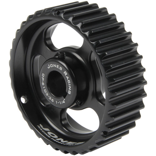 Jones Racing Products OP-6103-36-1 1/4 Oil Pump Pulley, HTD, 36 Tooth, 1-1/4 in Wide, 5/8 in Shaft, Aluminum, Black Anodized, Each