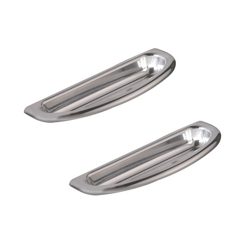 Lokar IDP-2003 Door Pull, Crescent Oval, 4-41/64 in Long, 1-35/64 in Wide, Hardware Included, Aluminum, Polished, Pair