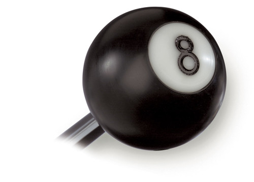 Lokar SK-6850 Shifter Knob, 8-Ball, 3/8-24 in Thread, Plastic, Black / White, Lokar Shifters, Each