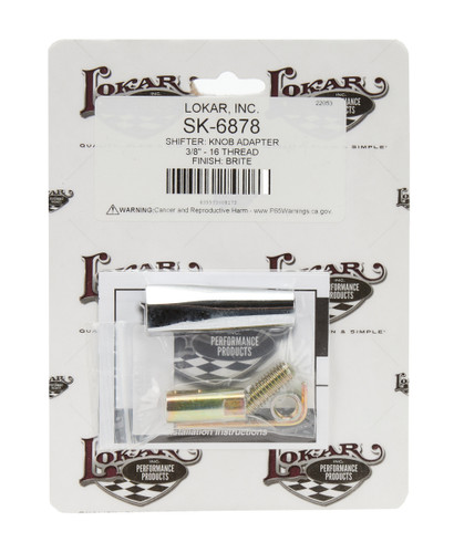 Lokar SK-6878 Shifter Knob Adapter, 3/8-16 in Thread, Steel, Chrome, Lokar Shifters, Kit