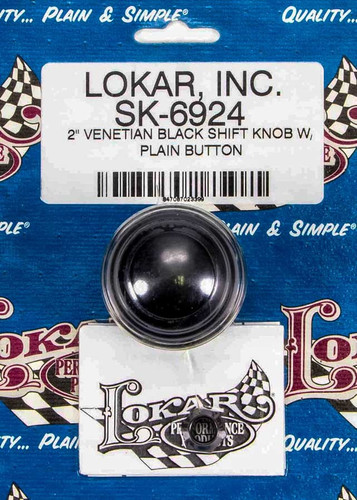 Lokar SK-6924 Shifter Knob, Venetian, 3/8-24 in Thread, Aluminum, Black Anodized, Lokar Shifters, Each