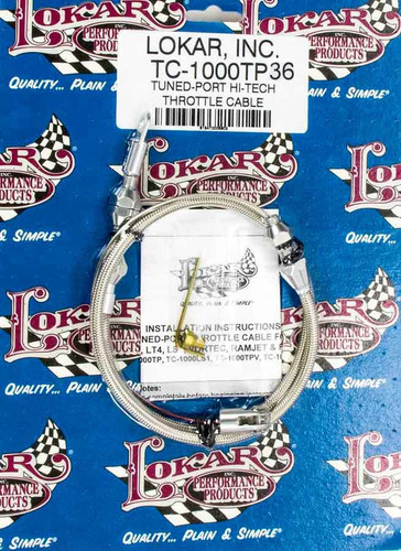 Lokar TC-1000TP36 Throttle Cable, Hi-Tech, 3 ft Long, Hardware Included, Braided Stainless Housing, Natural, GM TPI, Small Block Chevy / GM LT-Series 1992-97, Kit
