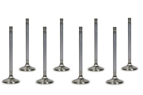 Manley 11689-8 Exhaust Valve, 1.615 in Head, 0.3136 in Valve Stem, 5.230 in Long, Stainless, LS7, GM LS-Series, Set of 8