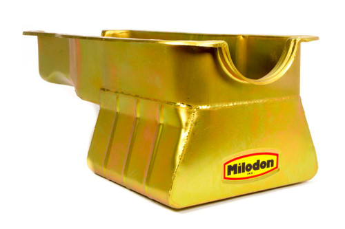 Milodon 30926 Engine Oil Pan, Street / Strip, Front Sump, 8 qt, 8-3/4 in Deep, Steel, Cadmium, Small Block Ford, Each