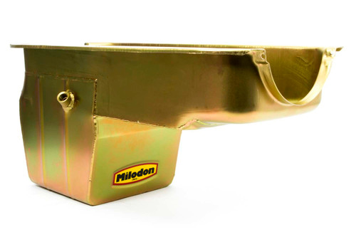 Milodon 30985 Engine Oil Pan, Off-Road, Rear Sump, 8 qt, 10-3/4 in Deep, Steel, Cadmium, Small Block Mopar, Each