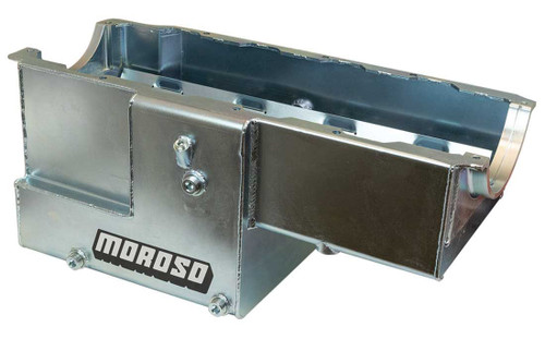 Moroso 20034 Engine Oil Pan, Fabricated Marine, Rear Sump, 12 qt, 10 in Deep, Steel, Zinc Oxide, Big Block Chevy, Each