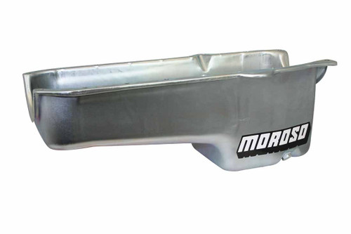 Moroso 20171 Engine Oil Pan, Stock Replacement, Rear Sump, 5 qt, 7-1/2 in Deep, Steel, Zinc Oxide, Small Block Chevy, Each
