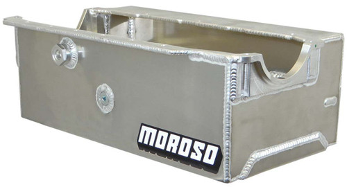Moroso 21330 Engine Oil Pan, Sprint Car, Full Sump, 9-1/2 qt, 7-1/4 in Deep, Aluminum, Without Crossmember, Small Block Chevy, Each