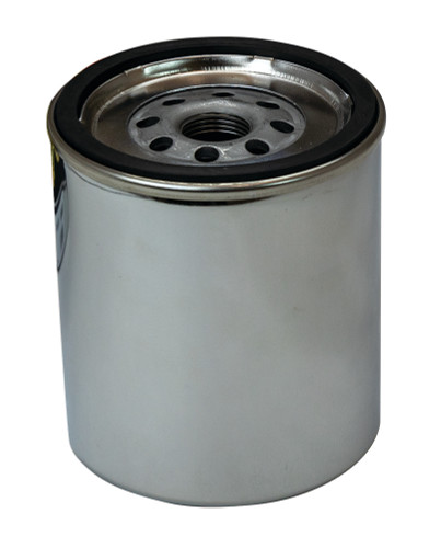 Moroso 22300 Oil Filter, Canister, Screw-On, 4.281 in Tall, 13/16-16 in Thread, Steel, Chrome, Chevy Short Type, Each