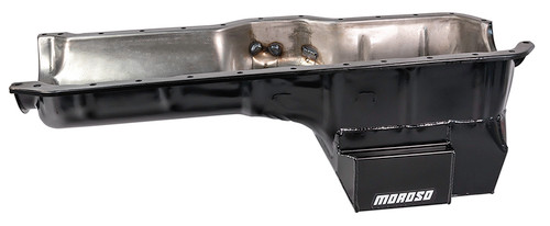 Moroso 27862 Jeep Wrangler 1991-2006 Oil Pan, Rear Sump, 7-1/4 Quarts, 9 in. Deep, Steel, Black Powdercoated, Each