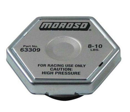 Moroso 63309 Radiator Cap, Racing, 8-10 lb, Hexagon, Fit Standard Size Radiator Necks, Each