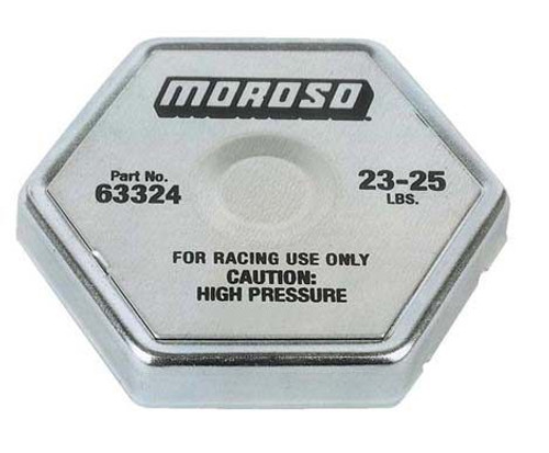 Moroso 63324 Radiator Cap, Racing, 23-25 lb, Hexagon, Fit Standard Size Radiator Necks, Each