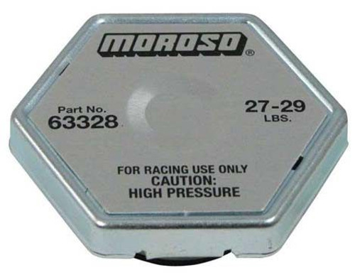 Moroso 63328 Radiator Cap, Racing, 27-29 lb, Hexagon, Fit Standard Size Radiator Necks, Each