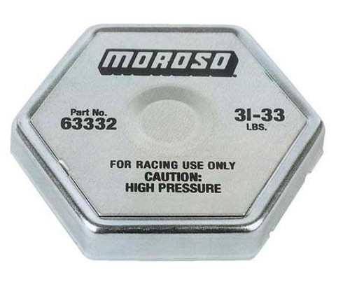 Moroso 63332 Radiator Cap, Racing, 31-33 lb, Hexagon, Fit Standard Size Radiator Necks, Each