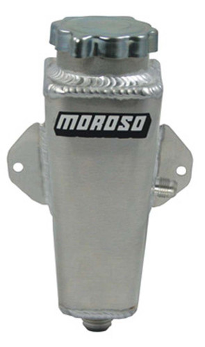 Moroso 63507 Power Steering Reservoir, 6 AN Inlet, 10 AN Outlet, Flat Mount, Aluminum, Natural, Each