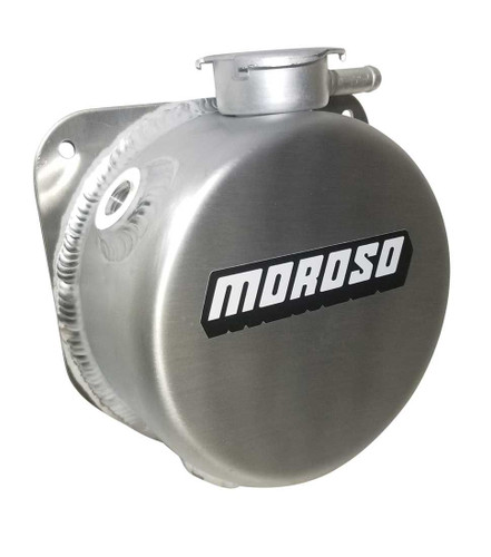 Moroso 63655 Recovery Tank, Coolant, 1 qt, 1/4 in NPT Female Inlet, 1/2 in NPT Female Outlet, Aluminum, Natural, Universal, Each