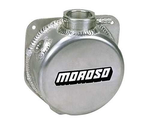 Moroso 63656 Recovery Tank, Coolant, 1 qt, 1/4 in NPT Female Inlet, 1/2 in NPT Female Outlet, Aluminum, Natural, Universal, Each