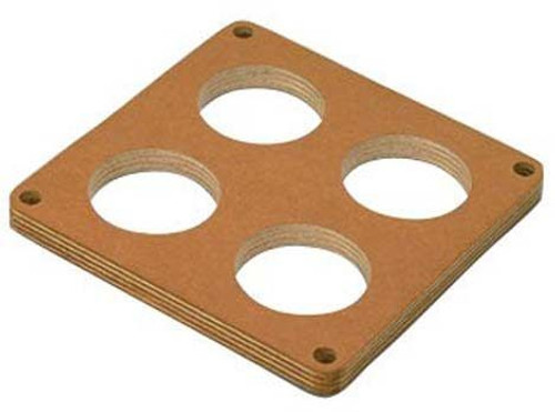 Moroso 65017 Carburetor Spacer, 1/2 in Thick, 4 Hole, 2 in Bores, Dominator Flange, Wood, Each