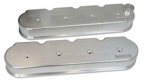 Moroso 68471 Valve Cover, 2-1/2 in Height, Billet Rail, Aluminum, Natural, GM LS-Series, Pair