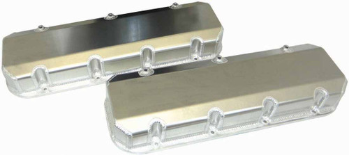 Moroso 68481 Valve Cover, Short, Billet Rail, Fabricated Aluminum, Natural, Big Block Chevy, Pair