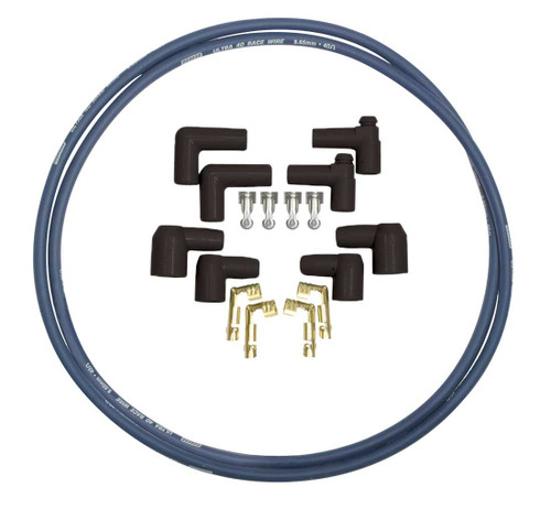 Moroso 73237 Spark Plug Wire Repair Kit, Ultra 40, Coil Wire, Spiral Core, 8.65 mm, Unsleeved, Blue, HEI / Socket Style Terminals, 72 in Long, Cut-To-Fit, Kit