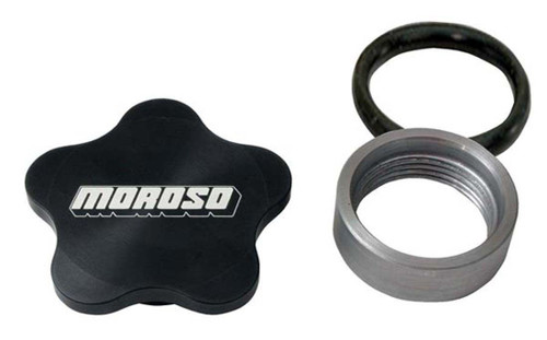 Moroso 85283 Bung and Cap Kit, 2.600 in OD, 1.375-12 in Thread, Weld-On, Aluminum Bung, O-Ring, Contoured Grip, Aluminum, Natural, Kit