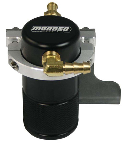 Moroso 85635 Air-Oil Separator, 2.125 in Diameter, 4.5 in Tall, 3/8 in NPT Female Inlet / Outlet, Aluminum, Black Anodized, Edelbrock Supercharged, SS, Chevy Camaro 2010-14, Kit