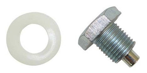 Moroso 97001 Drain Plug, 1/2-20 in Thread, 3/4 in Hex Head, Nylon Washer, Magnetic, Steel, Zinc Oxide, Each