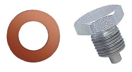 Moroso 97002 Drain Plug, 1/2-20 in Thread, 3/4 in Hex Head, Copper Washer, Magnetic, Steel, Zinc Oxide, Each
