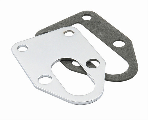 Mr. Gasket 1514 Fuel Pump Mounting Plate, Steel, Chrome, Small Block Chevy, Each